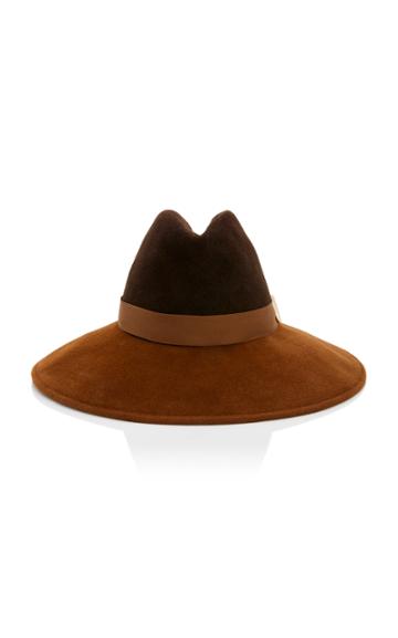 Gigi Burris Exclusive Requiem Sateen-trimmed Wool-felt Fedora