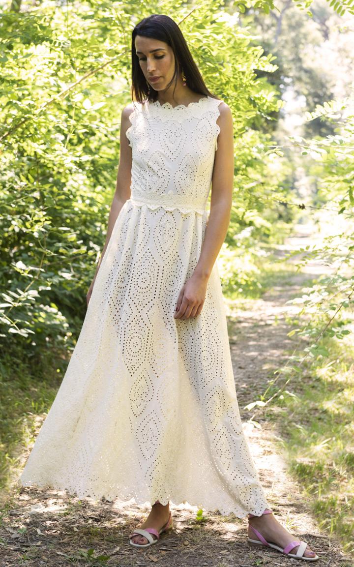 Moda Operandi Luisa Beccaria Broderie Anglaise Maxi Dress