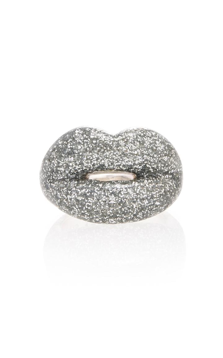 Hot Lips By Solange Glitter Silver Hotlips Ring