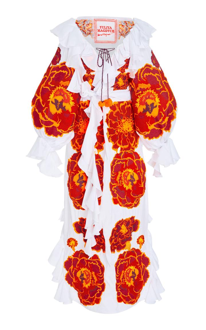 Yuliya Magdych Marigold Ruffle Cotton Caftan