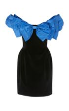 Isa Arfen Bow-detailed Taffeta And Velvet Mini Dress