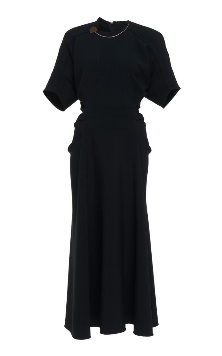 Victoria Beckham Flared Crepe Batwing Midi Dress