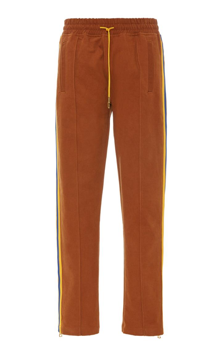 Just Don Striped Cotton-blend Canvas Track Pants Size: M