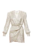 Mach & Mach Sequined Beige Dress