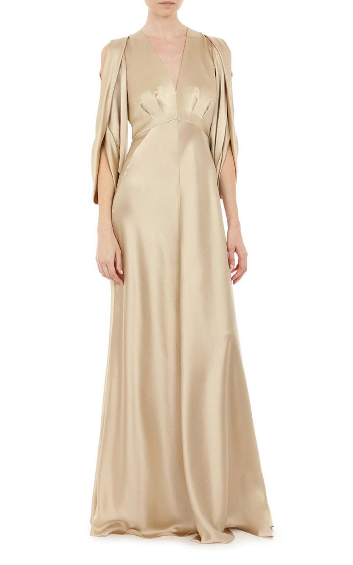 Moda Operandi Alberta Ferretti Draped Silk Satin Gown