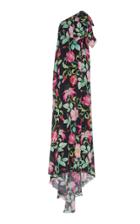 Andrew Gn Asymmetric Floral Silk Maxi Dress