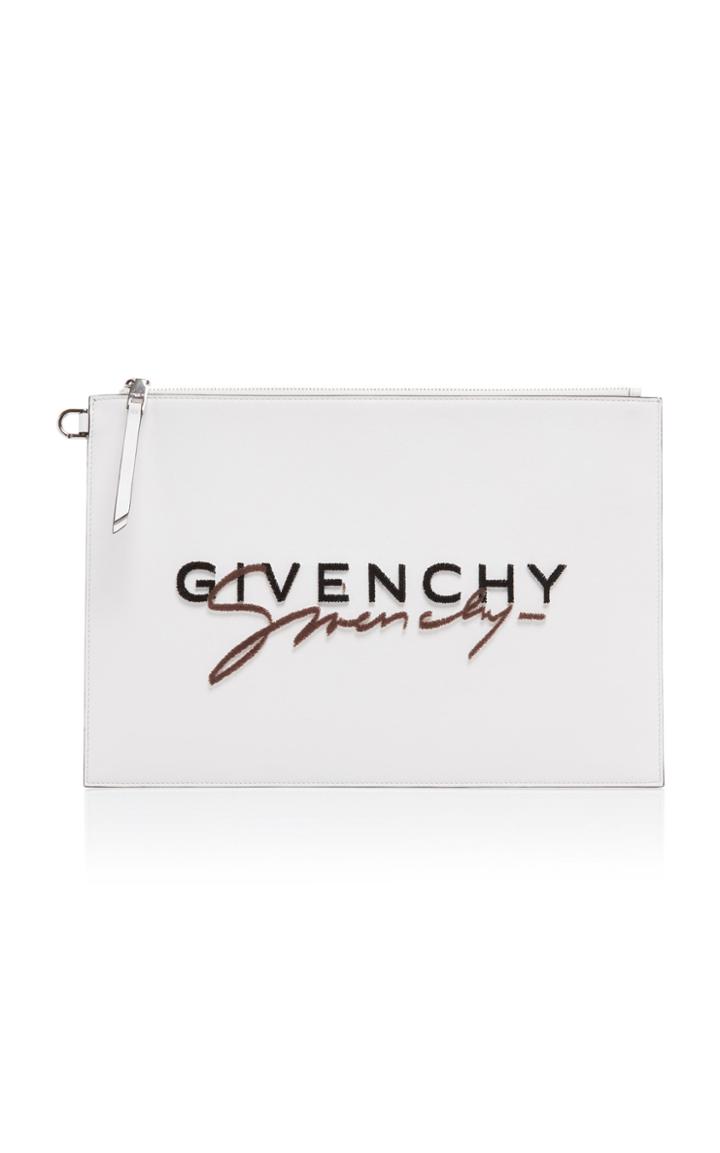 Givenchy Embroidered Leather Pouch