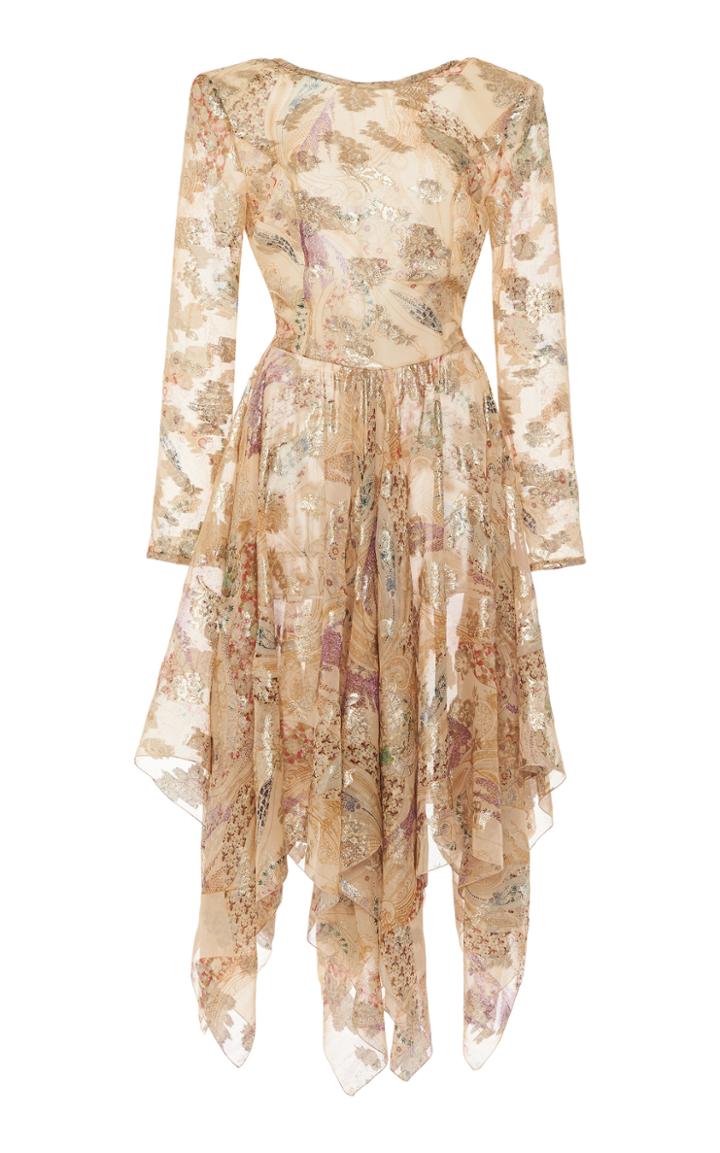 Etro Asymmetric Metallic Fil Coup Dress