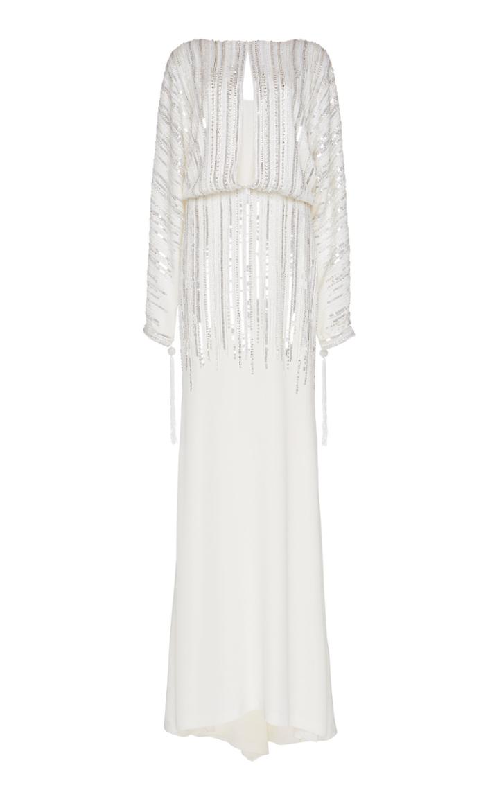 Alberta Ferretti Light Stretch Cady Embellished Gown