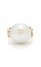 Mizuki One-of-a-kind 14k Teardrop Ring With Pearl Drop