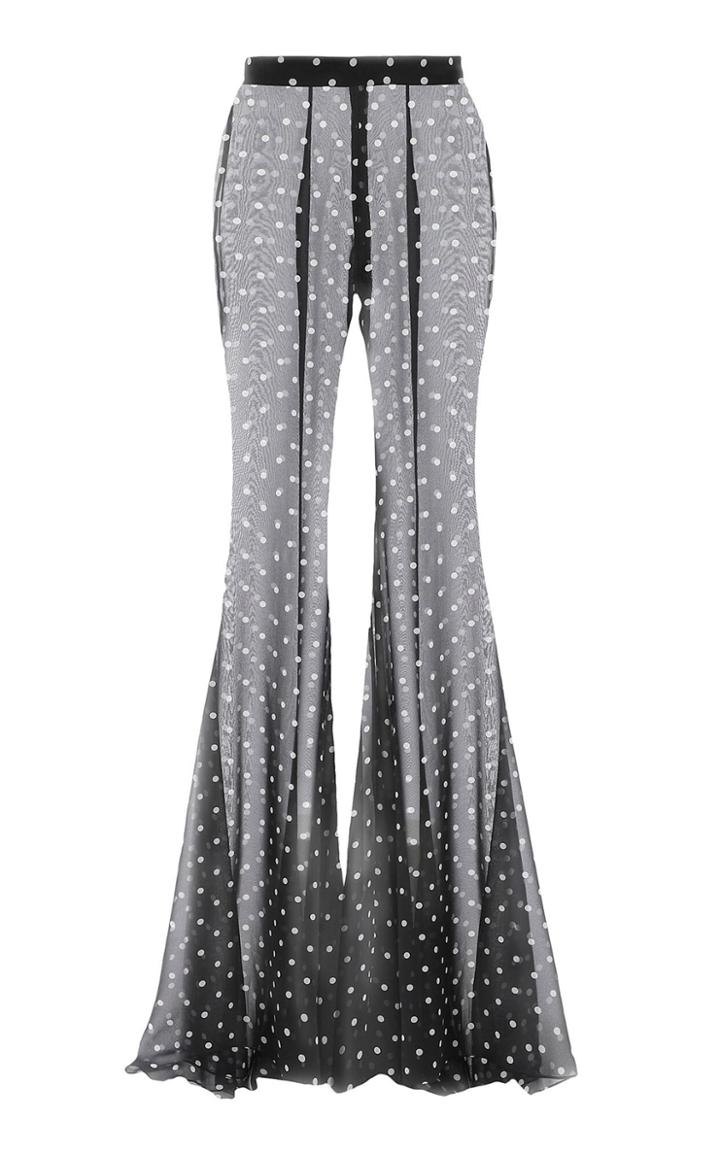 Moda Operandi Balmain Polka Dot Chiffon Flared Pants Size: 34