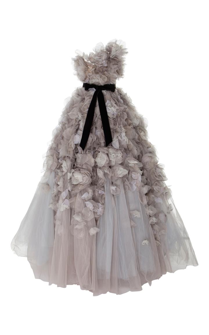 Marchesa One Shoulder Layered Tulle Ball-gown