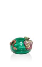 Wendy Yue Green Malachite Snake And Apple Ring