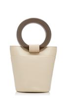 Modern Weaving Mini Circle Handle Leather Bucket Bag