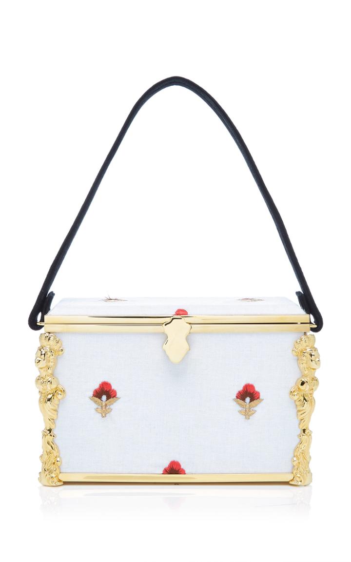 Markarian Emmeline White Cotton Embroidered Bag