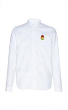 Ami Logo-embroidered Cotton Oxford Shirt
