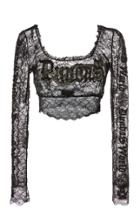 Dundas Embroidered Stretch Lace Crop Top