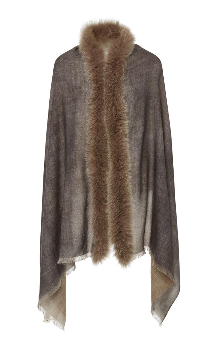 Ama Pure Antra Fango Cape With Fox Trim
