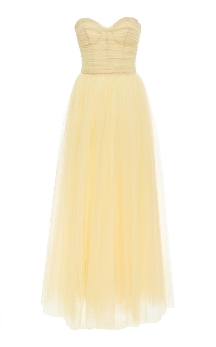 Monique Lhuillier Strapless Tulle Gown