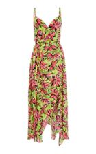 Michael Kors Collection Asymmetric Floral Silk Dress