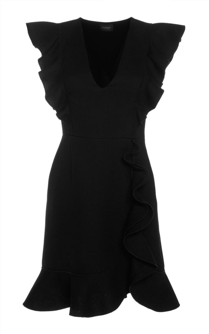 Giambattista Valli Wool Cascading Ruffle Mini Dress
