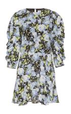 Les Reveries Ruched Sleeve Silk Dress