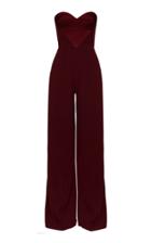 Alex Perry Brooke Satin-detailed Crepe Strapless Jumpsuit
