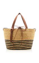Cesta Collective Striped Leather-trimmed Sisal Tote