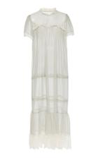 Brock Collection Ophelia Ruffled Mockneck Cotton And Silk Dress
