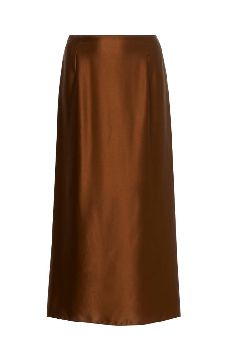 Vince Silk-satin Midi Skirt