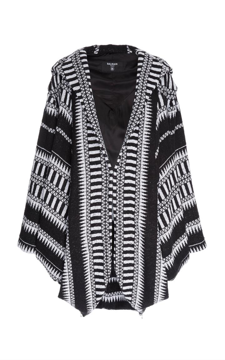Balmain Hooded Large Poncho