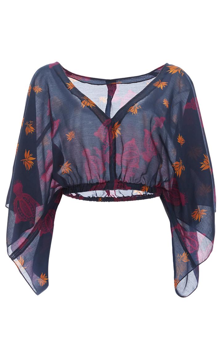 Jaline Nadia Raglan Sleeve Crop Top