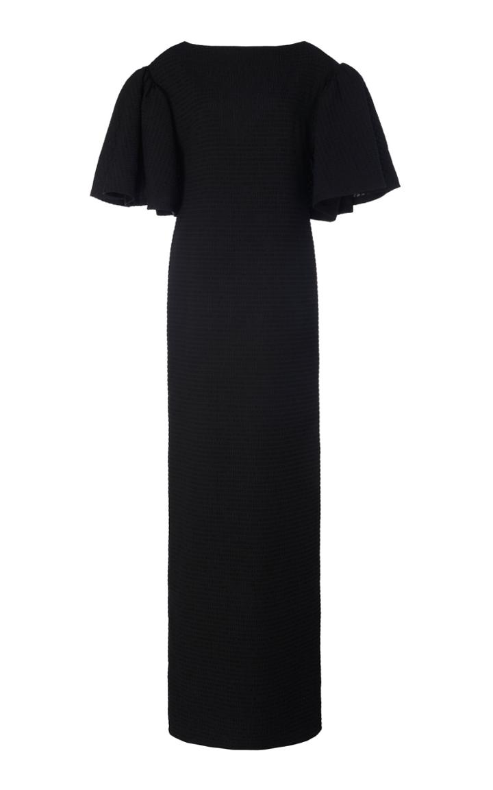 Emilia Wickstead Lilia Butterfly Sleeve Crepe Gown