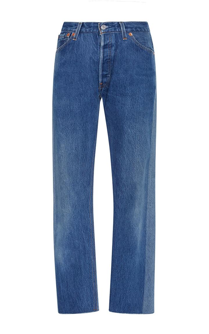 Re/done 2-tone Denim Relaxed Crop Jeans