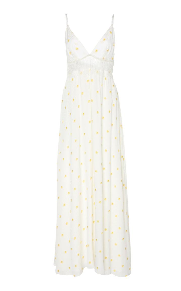 Sandra Mansour Soft Summer Floral Silk Dress