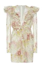 Moda Operandi Giambattista Valli Floral Printed Chiffon Mini Dress Size: 40