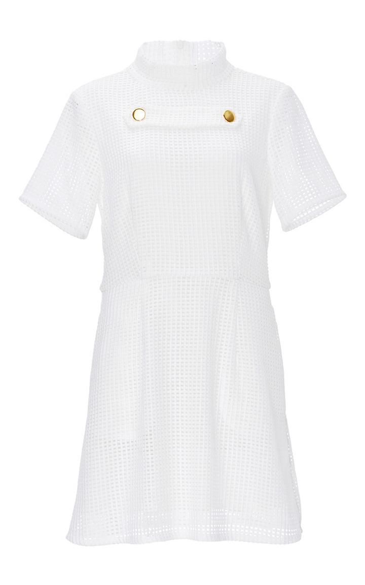 Macgraw White Lattice Shrimpton Dress