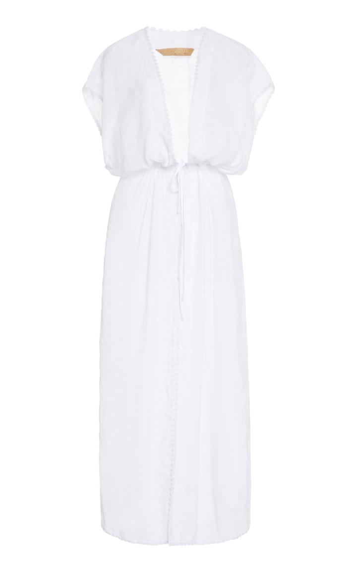 Agua De Coco Frilled Crepe De Chine Cover Up