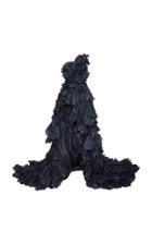 Oscar De La Renta One-shoulder Pleated Silk Gown