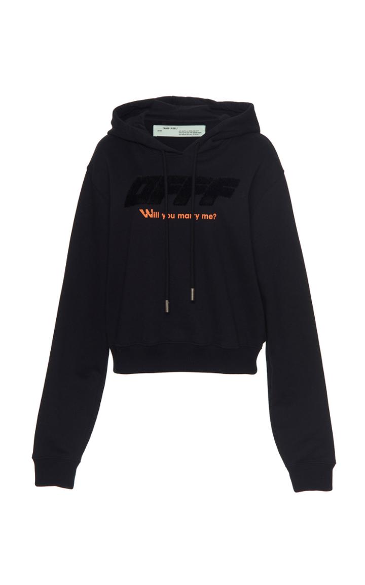 Off-white C/o Virgil Abloh Modern Obstacles Cotton Jersey Hooded Sweatshirt