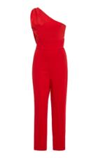 Cushnie One-shoulder Cady Cropped Jumpsuit