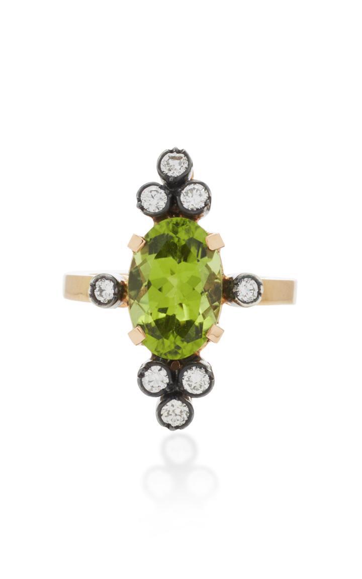 Montse Esteve 18k Gold Peridot And Diamond Ring