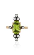Montse Esteve 18k Gold Peridot And Diamond Ring