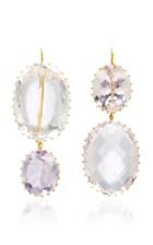 Renee Lewis One-of-a-kind Gold Antique Quartz And Amethyst Earrings