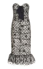 Moda Operandi Alessandra Rich Embroidered Polka Dot Silk Dress Size: 36