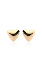 Rachel Quinn Puffed Heart 14k Yellow Gold Stud Earrings