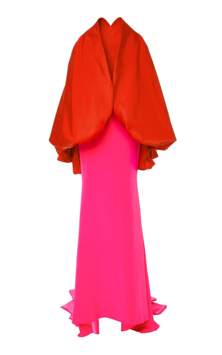 Christian Siriano Silk Faille Bubble Back Gown