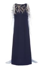 Moda Operandi Marchesa Crystal-embroidered Crepe Caftan Gown