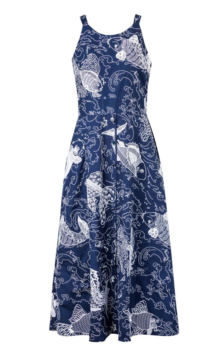 Maison Alma Marea Embroidered Dress