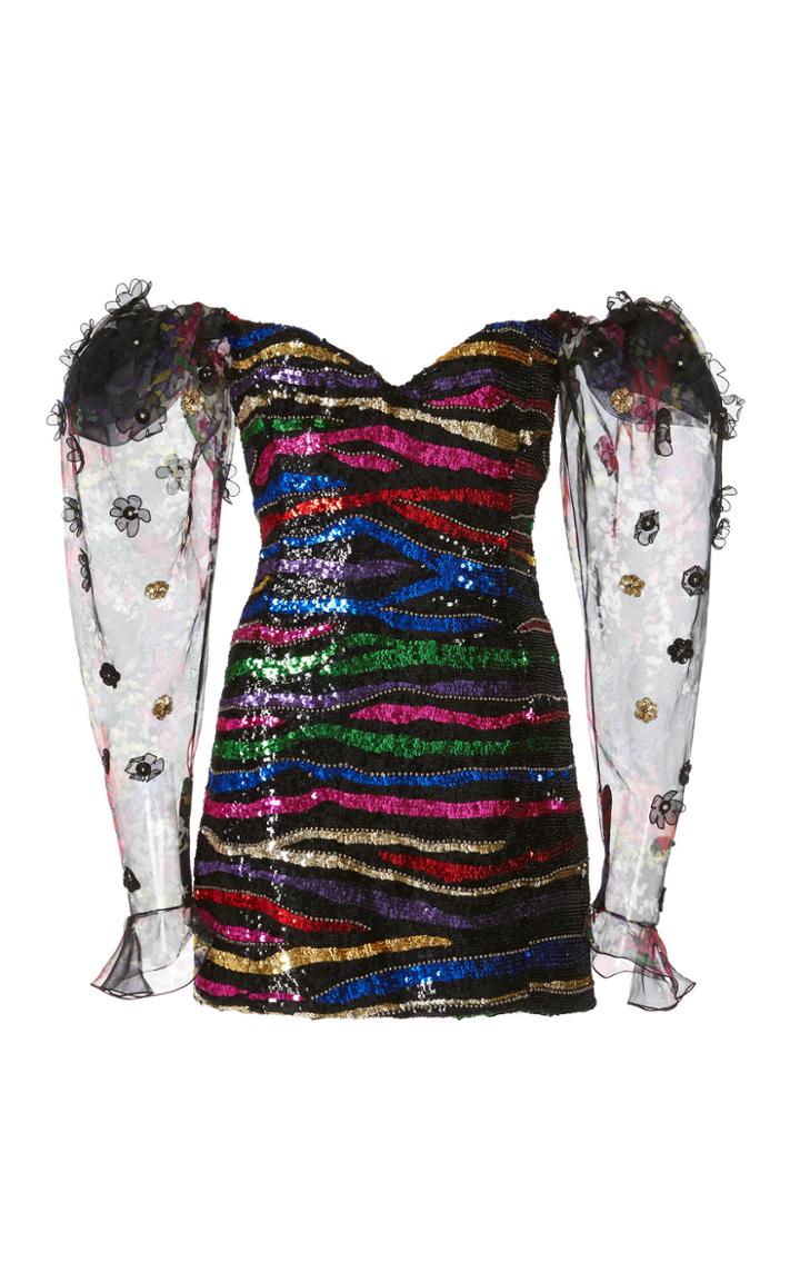Dundas Tiger Sequined Mini Dress